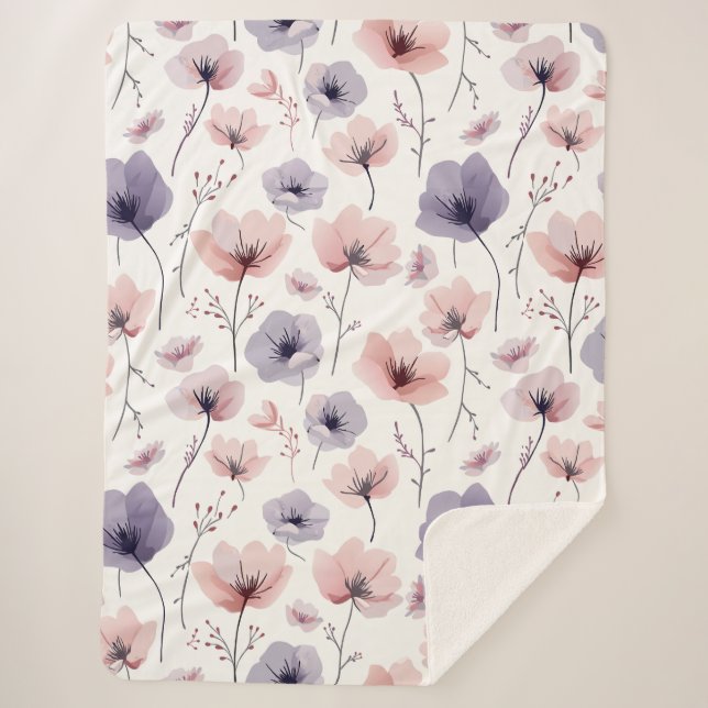 Floral Dreams Sherpa Blanket (Front)