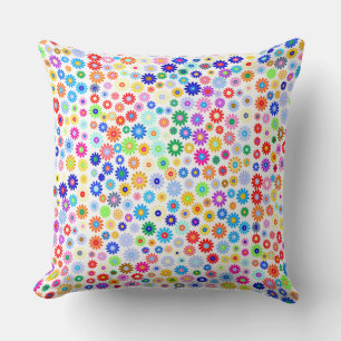 Floral Dreamscape Pattern (Roses Flowers) Colorful Throw Pillow