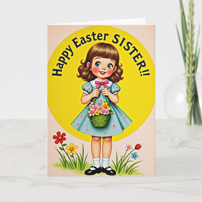 Floral Dress Spring Girl Card (Front)