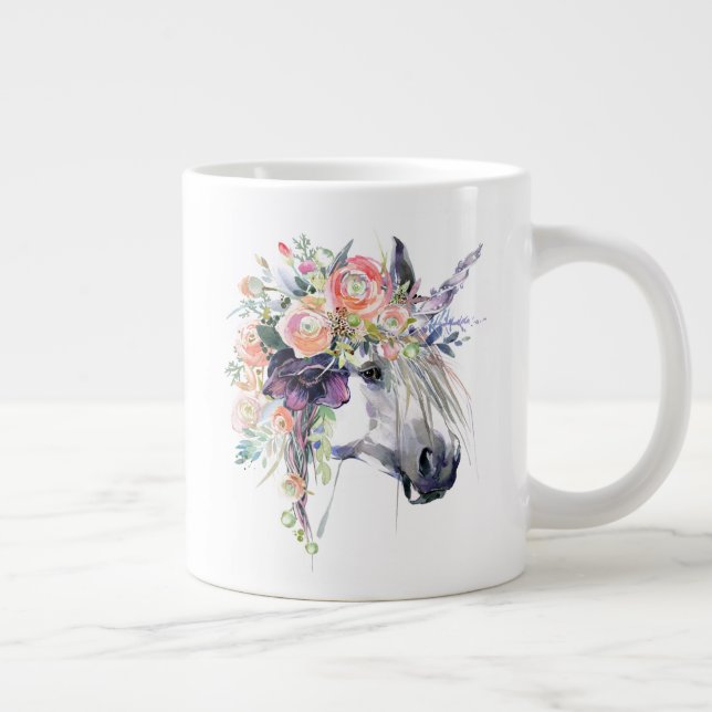 Floral Dressed Unicorn Giant Coffee Mug (Right)