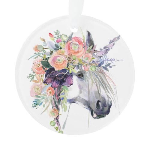 Floral Dressed Unicorn Ornament
