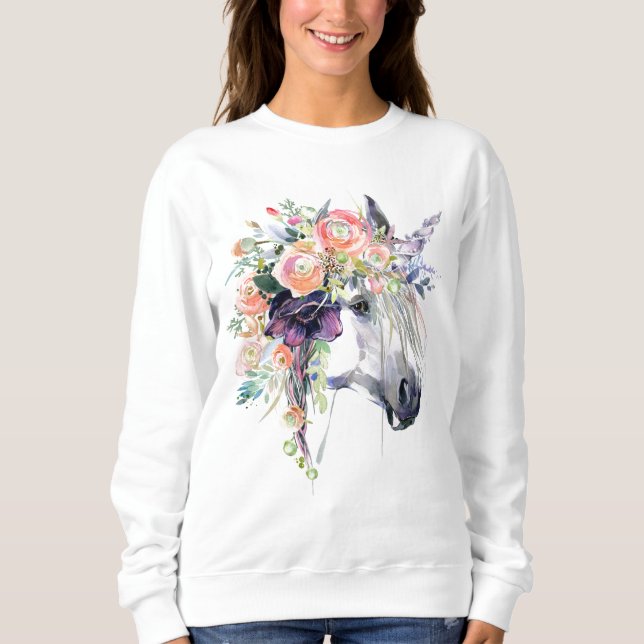 Floral Dressed Unicorn Sweatshirt (Front)