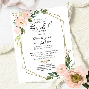 Floral Drive By Bridal Shower Budget Invitation