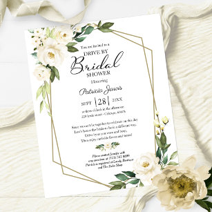 Floral Drive By Bridal Shower Budget Invitation