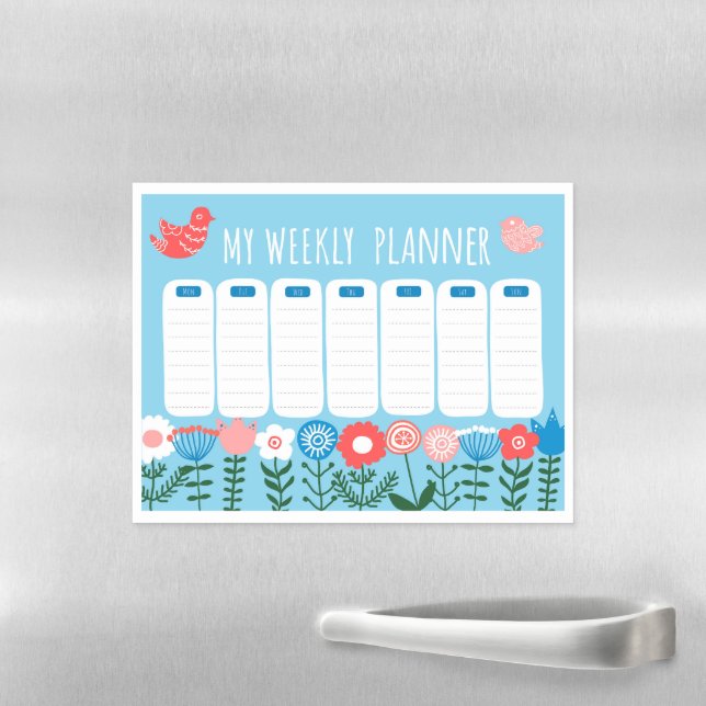 Floral Dry Erase Weekly Planner Board (In Situ)