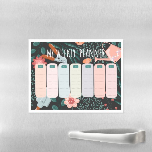 Floral Dry Erase Weekly Planner Board (In Situ)