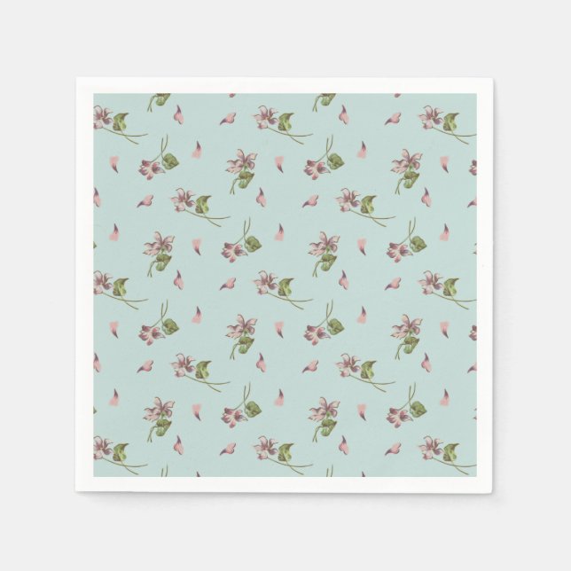 Floral Duck egg Napkins (Front)