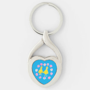 Floral ducklings keychain