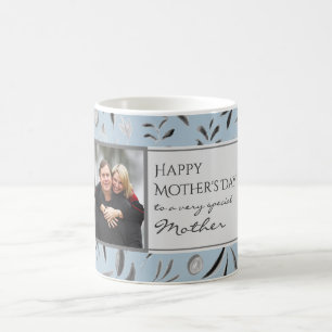 Floral DUSKY BLUE Happy Mother's Day MOTHER Photo Coffee Mug
