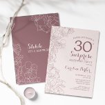 Floral Dusky Pink Surprise 30th Birthday Party Invitation<br><div class="desc">Floral Dusky Pink Surprise 30th Birthday Party Invitation. Minimalist boho design featuring botanical accents and typography script font. Floral invite card perfect for a stylish female surprise bday celebration. Can be customized to any age.</div>