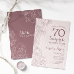 Floral Dusky Pink Surprise 70th Birthday Party Invitation<br><div class="desc">Floral Dusky Pink Surprise 70th Birthday Party Invitation. Minimalist boho design featuring botanical accents and typography script font. Floral invite card perfect for a stylish female surprise bday celebration. Can be customized to any age.</div>
