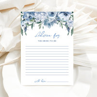 Floral Dusty Blue Advice for the Bride 
