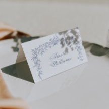 Floral Dusty Blue Boho Botanical Unique Wedding