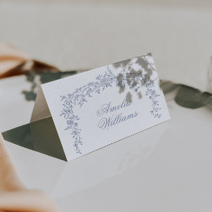 Floral Dusty Blue Boho Botanical Unique Wedding Table Number