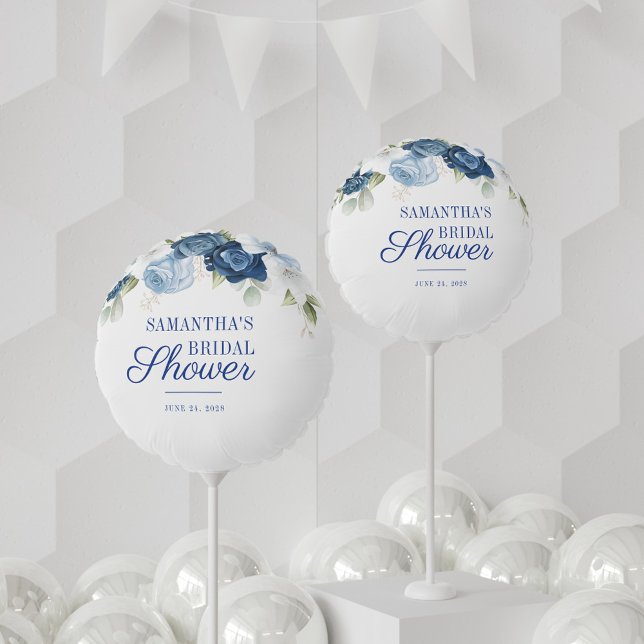 Floral Dusty Blue Botanical Bridal Shower Balloon (Creator Uploaded)