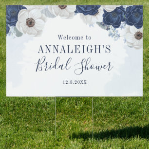 Floral Dusty Blue Botanical Bridal Shower Sign