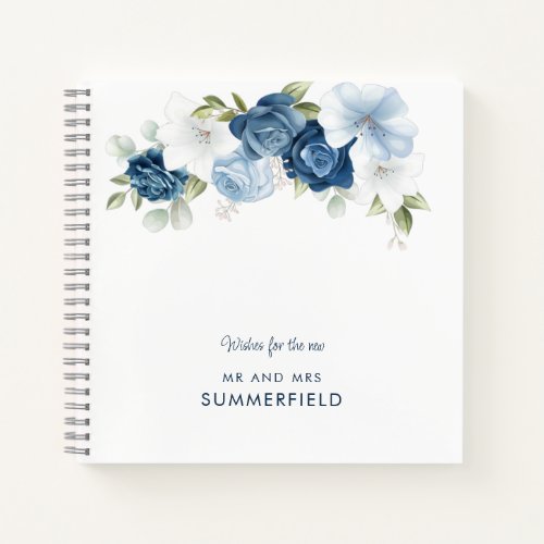 Floral Dusty Blue Botanical Wedding Guest Book