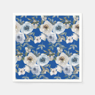 Floral Dusty Blue Botanical Wedding Napkins