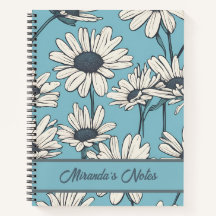 Floral Dusty Blue Daisy Personalized
