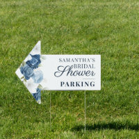 Floral Dusty Blue Eucalyptus Bridal Shower Parking