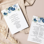 Floral Dusty Blue Eucalyptus Wedding Program