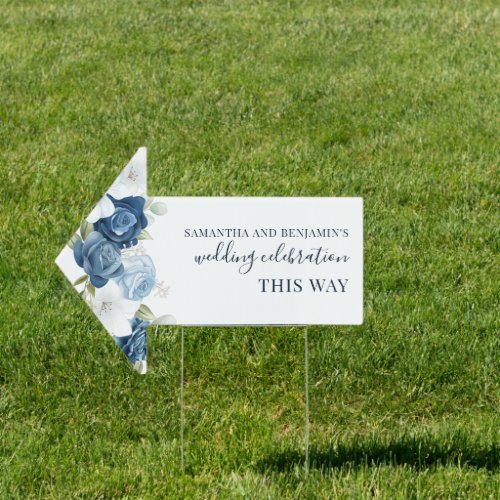 Floral Dusty Blue Eucalyptus Wedding Venue Sign