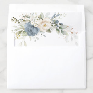 Floral Dusty Blue Greenery Romantic Envelope Liner