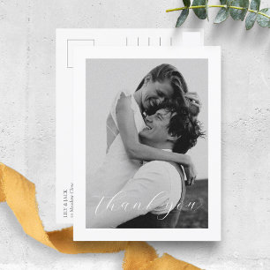 Floral Dusty Blue Hydrangea Wedding Thank You Postcard