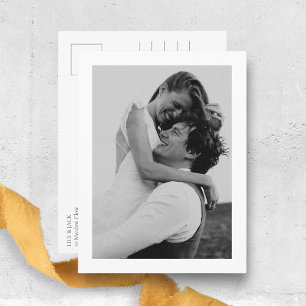 Floral Dusty Blue Hydrangea Wedding Thank You Postcard