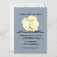 Floral Dusty Blue Ivory White Cream Rose Wedding