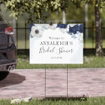 Floral Dusty Blue Navy Botanical Bridal Shower Sign<br><div class="desc">Floral Dusty Blue Navy Botanical Bridal Shower Sign for your special pre wedding event. Easily change the name and shower details on this modern chic floral sign by clicking the "Personalize" button above.

TIP: Other matching wedding and pre wedding supplies and invitation are available in the store</div>