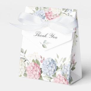 Floral Dusty Blue & Pink Hydrangea Wedding Favor Boxes