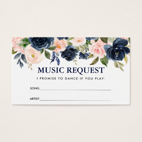 Floral Dusty Blue Pink Wedding Music Song Request