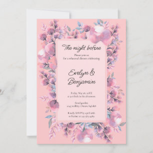 Floral Dusty Rose Rehearsal Dinner Invitation