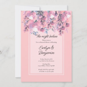 Floral Dusty Rose Rehearsal Dinner Invitation