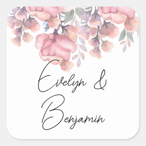 Floral Dusty rose Square Sticker