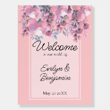 Floral Dusty Rose Welcome to wedding