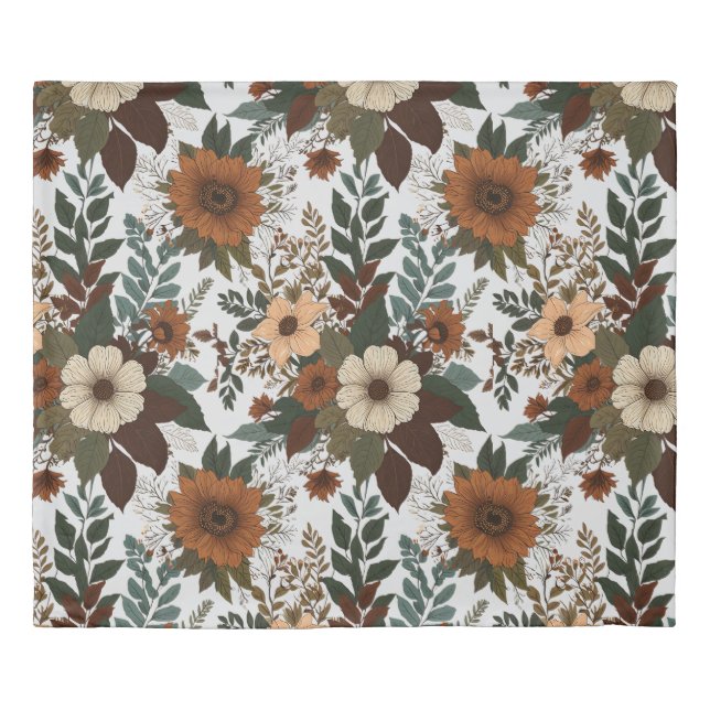 Floral Duvet Cover with Sunflower Design (Front)