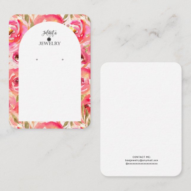 Floral Earring Display Holder Card (Front/Back)