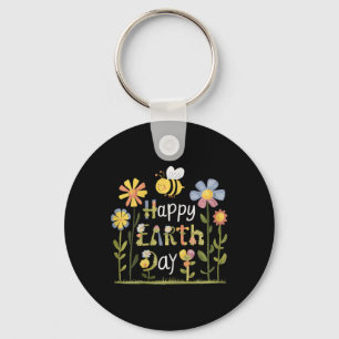 Floral Earth Day With Boho Flowers For Women And K Keychain