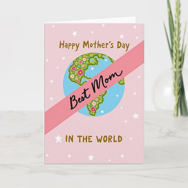 Floral Earth Mothers Day Card (Front)