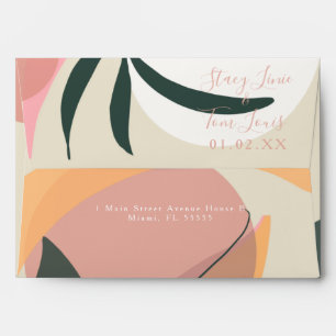 Floral Earthy Tone Hand Drawn Wedding Envelope