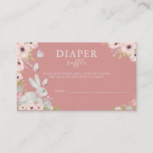 Floral Easter Baby Shower Diaper Raffle Enclosure Card