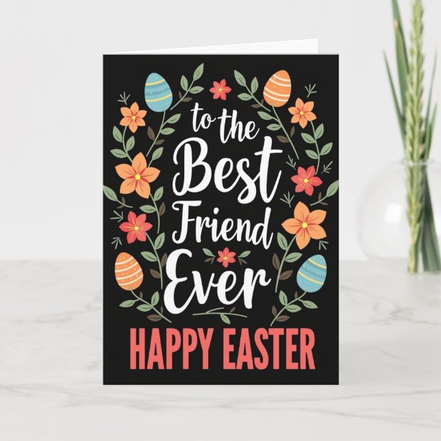 Floral Easter Best Friend Card (Front)