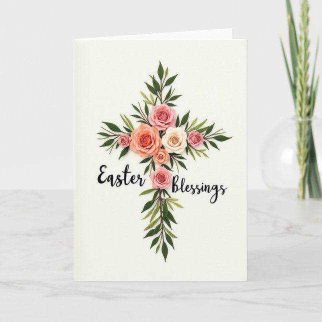 Floral Easter Blessings Card (Front)
