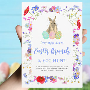 Floral Easter Brunch and Egg Hunt Invitation