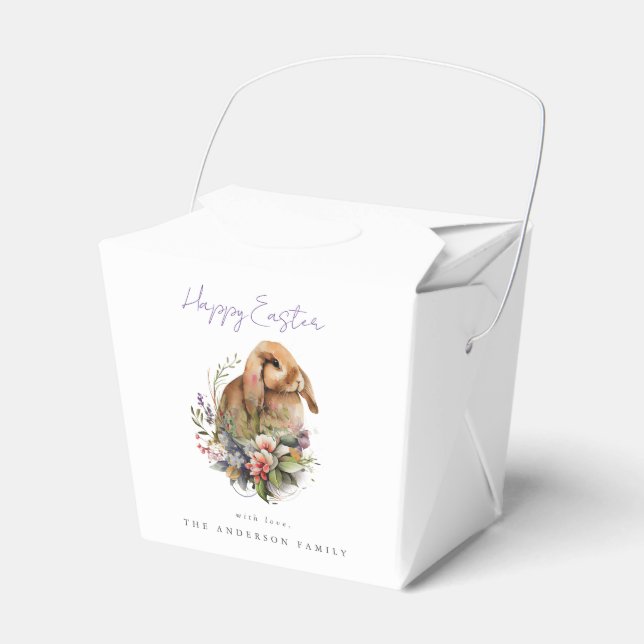Floral Easter Bunny Favor Boxes (Front Side)