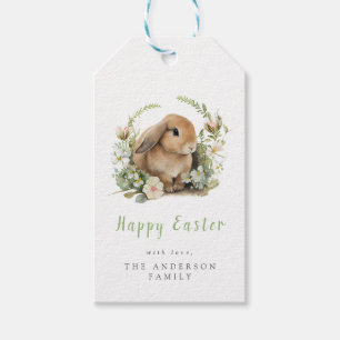 Floral Easter Bunny Gift Tags