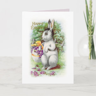 Floral Easter Bunny Holiday Card