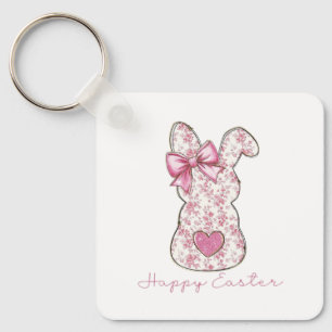 Floral Easter Bunny Keychain